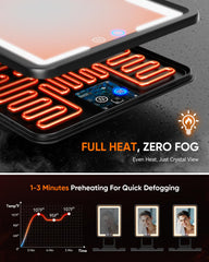 eeuuty heated shower mirror gen3 anti-fog tech enables fast preheat