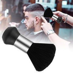 EHJYO neck duster in use removing stray hair after a haircut