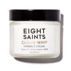 Eight Saints Cloud Whip bottle close-up demonstrating antioxidant-rich daytime skincare