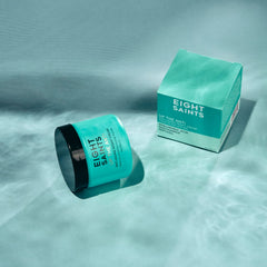 Eight Saints packaging and label emphasizing organic, cruelty-free skincare.