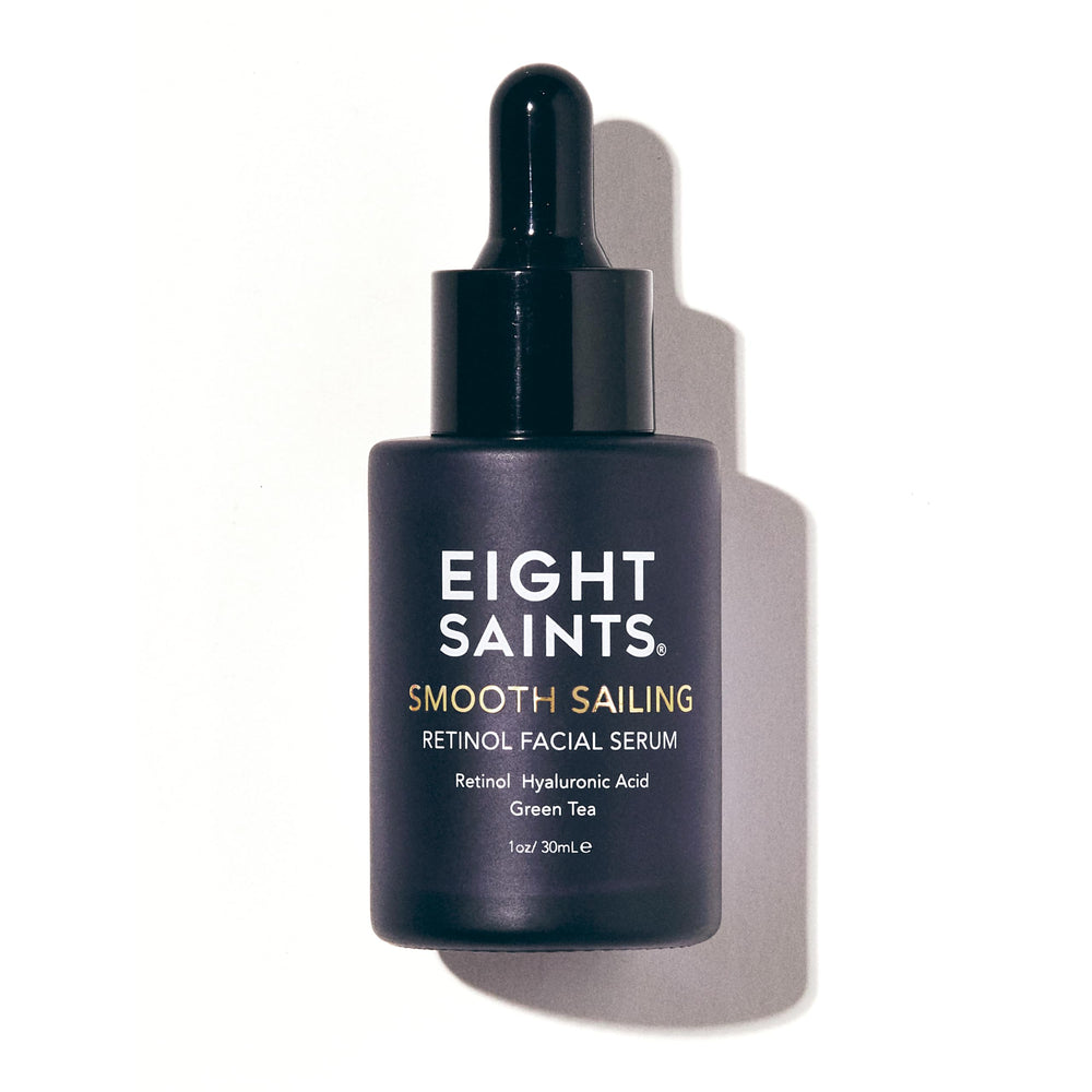 Eight Saints retinol serum bottle close-up highlighting lightweight hydration