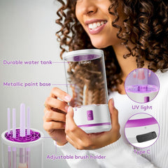 EITABEL rechargeable makeup brush cleaner charging indicator, portable solution for travel touch-ups.