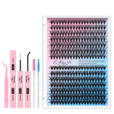 EIWH DIY lash kit closeup shows 30D+40D clusters for natural volume