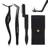 EKYSSO lash cluster tweezers with case for precise DIY lash placement