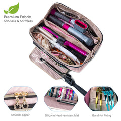 ELCUPA inner zip pocket helps separate accessories and makeup.