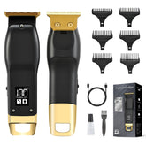 Elehomyou beard trimmer in black, front view, ideal for precise grooming at home