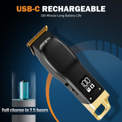 Elehomyou beard trimmer Type-C charging indicates readiness for travel