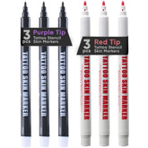 Marcadores de piel Element Tattoo Supply con punta gruesa violeta para delinear tatuajes.