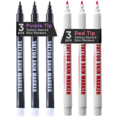 Marcadores de piel Element Tattoo Supply con punta gruesa violeta para delinear tatuajes.