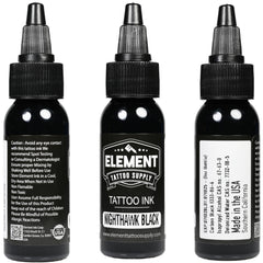 Element Tattoo Supply Nighthawk Black: delineado grueso con detalle definido.