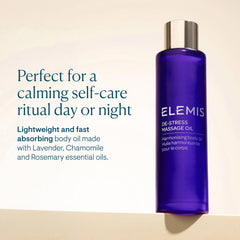 Elemis De-Stress Massage Oil Lavender drops with calming aroma