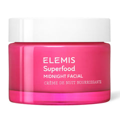ELEMIS Midnight Facial bottle pour shows a lightweight overnight gel-cream for refreshed skin.