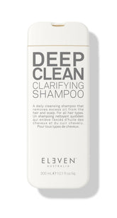 ELEVEN AUSTRALIA Deep Clean Clarifying Shampoo bottle-front view showing detox for the scalp.