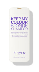 ELEVEN AUSTRALIA Keep My Colour Blonde Shampoo bottle pour highlights blue-toning for cool blondes