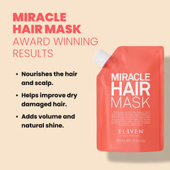 ELEVEN AUSTRALIA Miracle Hair Mask dispense cap showing easy application and even distribution