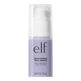 e.l.f. Brightening Lavender Primer bottle demonstrates color correction for a smoother complexion.