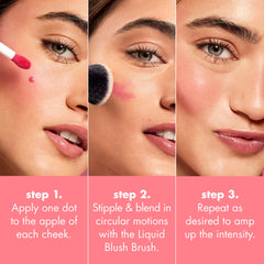 e.l.f. Brush for liquid blush ensures easy blending and diffusion.