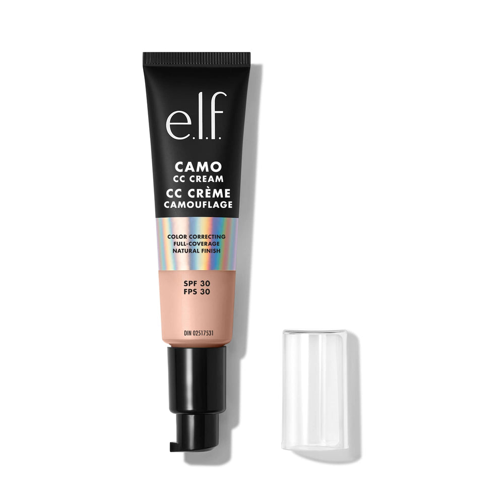 e.l.f. Camo CC Cream en bote, cobertura uniforme para piel suave.