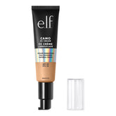 e.l.f. Camo CC Cream envase botella, cobertura natural y acabado suave.