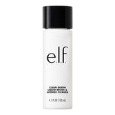 e.l.f. Clean Queen foam bottle demonstrates deep brush cleaning with a gentle foaming formula.