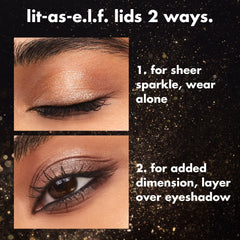 e.l.f. Fine as Fleck glitter eyeshadow swatch reveals micro-fine glitter flecks