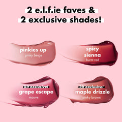 e.l.f. Glossy Lip Stain Grape Escape Exclusive swatch with rich berry shine