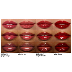 e.l.f. Glossy Lip Stain Maple Drizzle Exclusive swatch of caramel-tinged nude