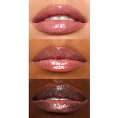 Muestra de color translúcido de e.l.f. Glow Reviver Lip Oil realza el tono.