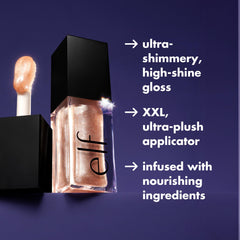 e.l.f. Glow Reviver Lip Oil, tono glimmer para un acabado llamativo.