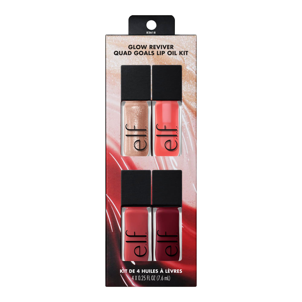 e.l.f. Glow Reviver Pink Quartz lip oil swatch hydrating color