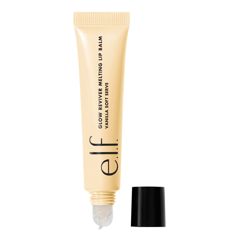 e.l.f. Glow Reviver Vanilla Toffee lip balm with creamy tint and glossy finish