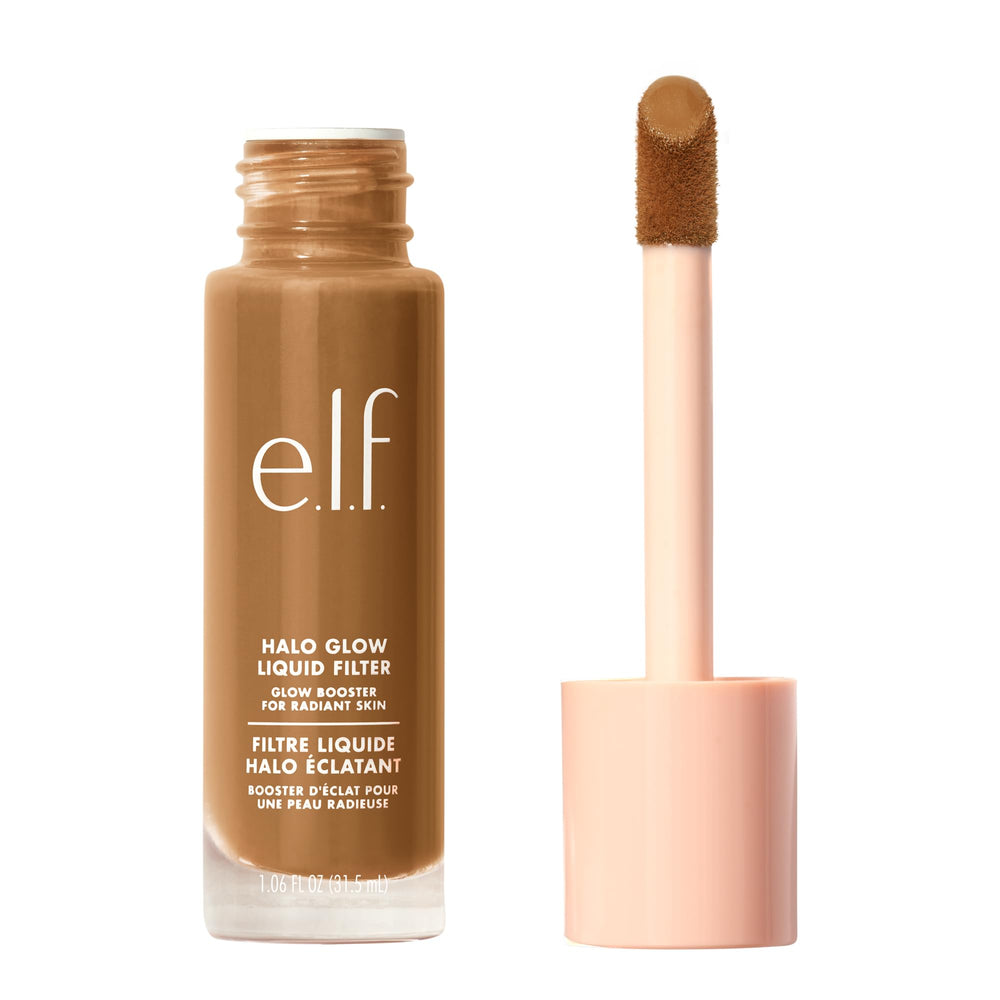 e.l.f. Halo Glow filtro líquido brillo natural para piel radiante.
