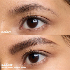 e.l.f. Holy Strokes brow pen tip detail for precise feathered application.