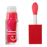 e.l.f. Jelly Pop Glow Reviver Lip Oil tube close-up with sheer watermelon pink shade and nourishing oils.