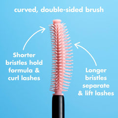 e.l.f. Lash 'N Roll lashes after first coat showing maximum curl.