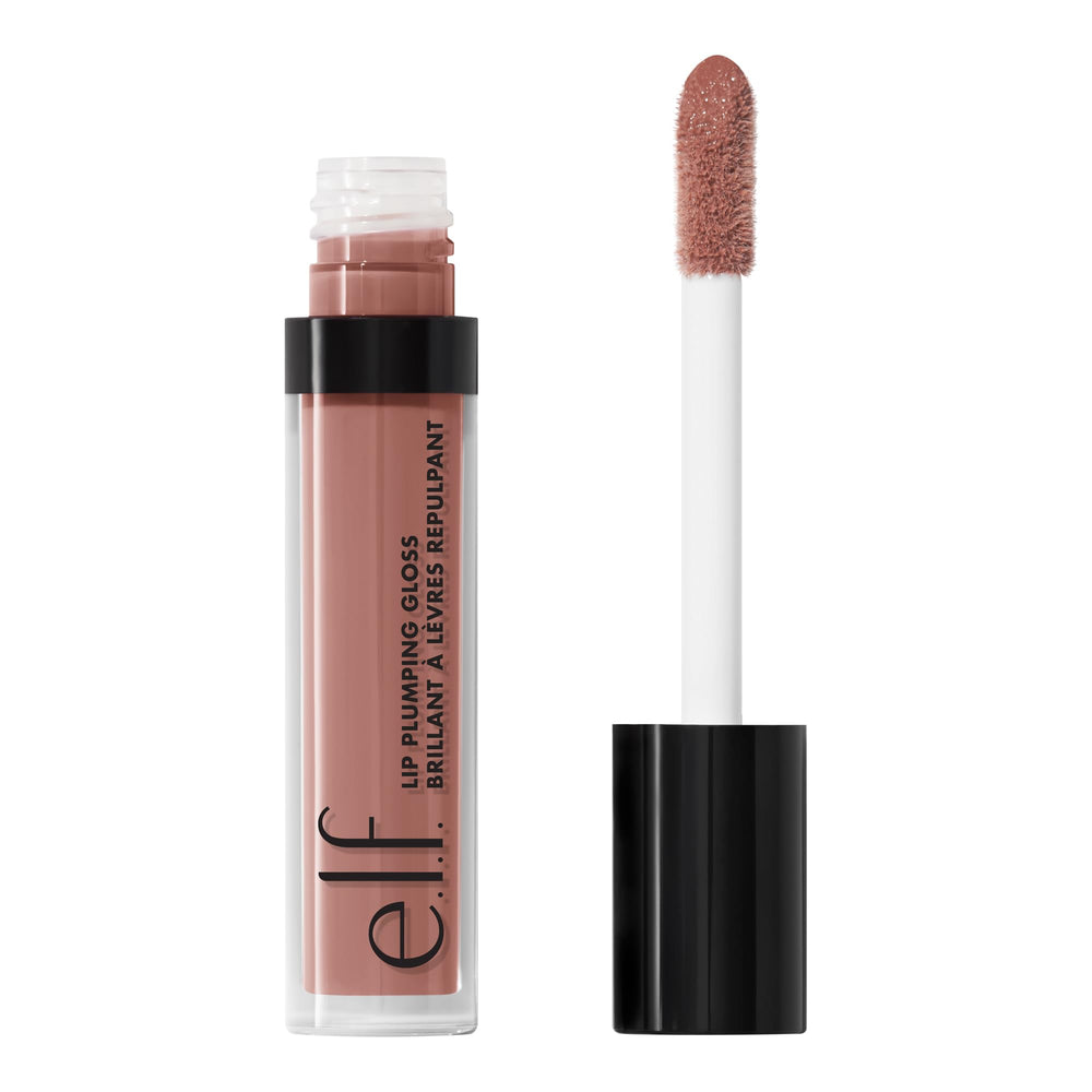 e.l.f. Lip Plumping Gloss Petal Press bottle with radiant sheer shine and hydration.