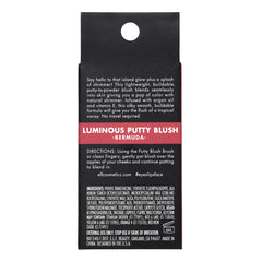 e.l.f. Luminous Putty Blush packaging emphasizes vegan, cruelty-free branding.