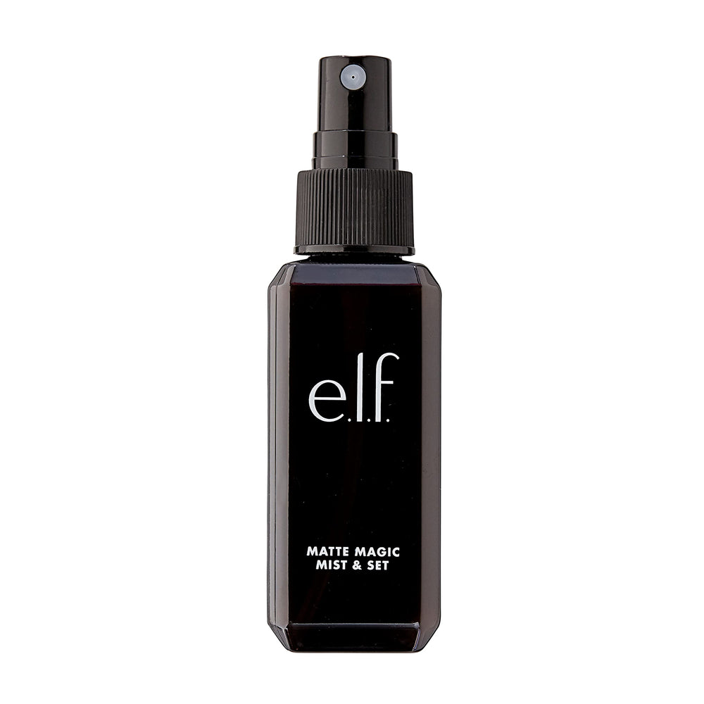e.l.f. Matte Magic Mist & Set bottle for all-day matte finish and shine control.
