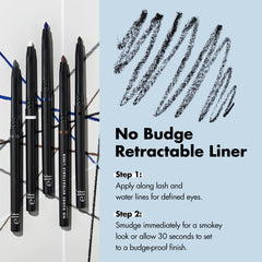 e l f No Budge on lash line for crisp, defined grey look