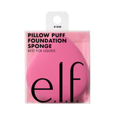 e.l.f. Pillow Puff sponge close-up shows dense foam for minimal absorption.