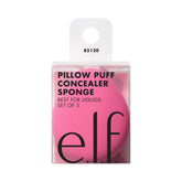 e.l.f. Pillow Puff Foundation Sponge close-up highlights dense foam for minimal absorption and smooth blending.