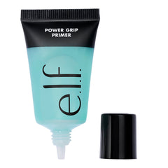e.l.f. Power Grip Primer mini bottle close-up with translucent gel formula for lasting makeup grip.