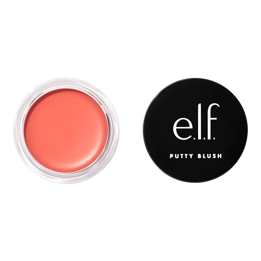 e.l.f. Putty Blush jar demonstrates cream-to-powder finish for a natural glow.