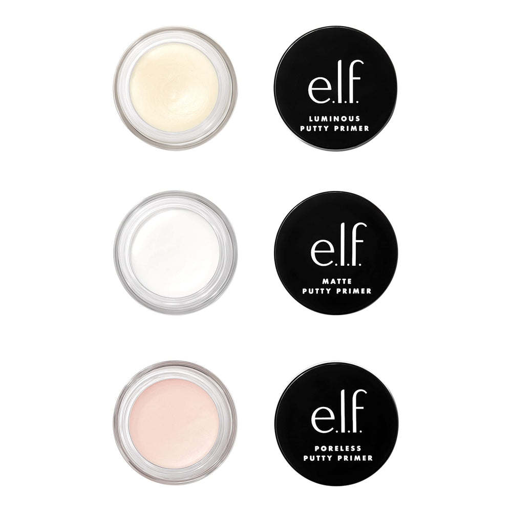 e.l.f. Putty Primer Trio sin poros, lienzo suave para base duradera.