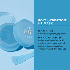 e.l.f. SKIN Holy Hydration Lip Mask, uso nocturno para despertar labios suaves.