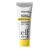 e.l.f. SKIN Suntouchable Invisible SPF 35: bote mini, protector solar ligero sin residuo blanco.