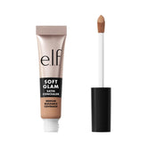 e.l.f. Soft Glam Satin Concealer bottle and wand for precise application.