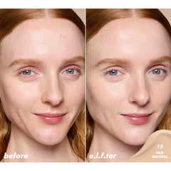 Shade 13 Fair Neutral swatch blends naturally with light skin tones for a natural look.