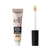 e.l.f. Soft Glam Satin Concealer tube close-up for medium coverage on imperfections