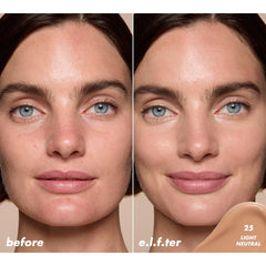 e.l.f. concealer under-eye application close-up with smooth blend.
